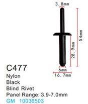 Клипса для крепления внутренней обшивки а/м GM пластиковая, 100 шт Forsage C0477(GM)