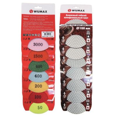 Алмазный круг для полировки гранита, d100 мм, G200, WPD, WUMAX 1668210200