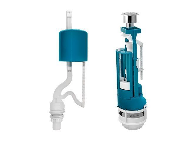 Арматура двойная хром кнопка, ниж.подводка, ИнкоЭр И - СБ2-НпрНРФ-АА-В Р