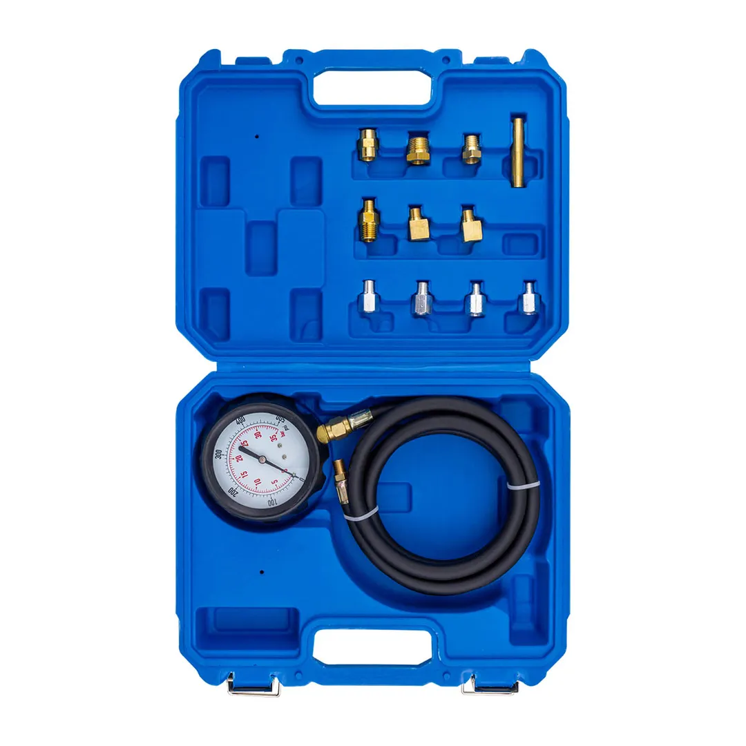 Тестер давления масла в наборе с резьбовыми адаптерами 12 пр., 0-28bar RockForce RF-912G02