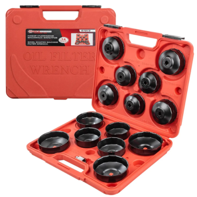 Набор съемников масляных фильтров 14 пр, "крышка" ForceKraft FK-61915