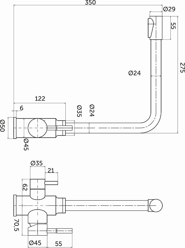 Смеситель для кухни двухрычажный, HDF-8201, сатин, AKS 117677