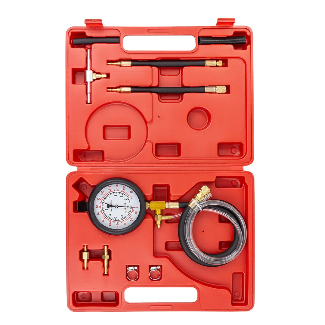 Тестер давления топлива в комплекте с адаптерами переходниками ForceKraft FK-946G10