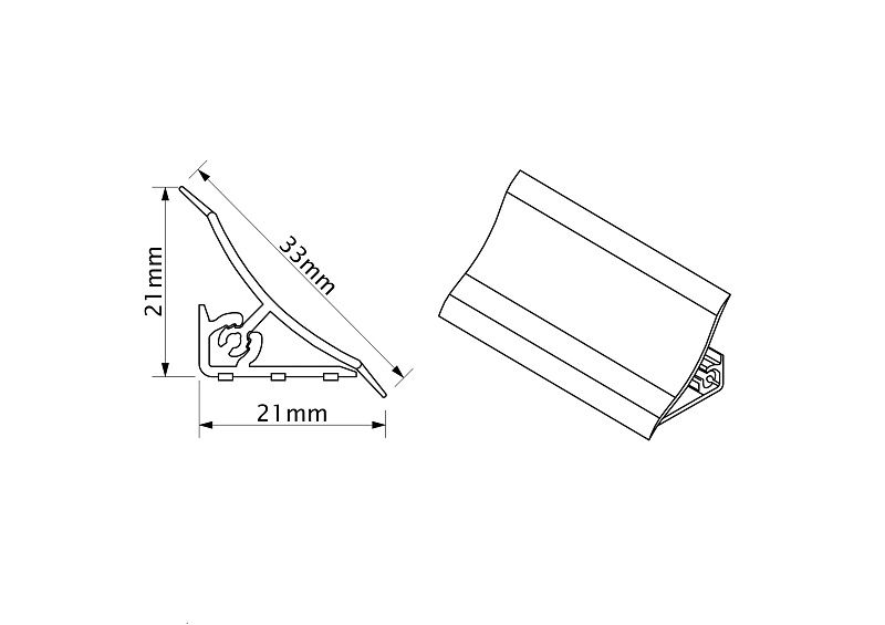 Плинтус ПВХ к столешнику LР цемент (160) (1шт=3м.п.) EL-MECH-PLAST 60830