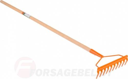 Грабли металлические 10 зубые с деревянным черенком 130см 35756