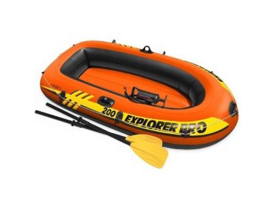 Надувная лодка двухместная Explorer PRO 200, 196х102х33 см + весла пластик.122 см, насос ручной, INT INTEX 58357NP