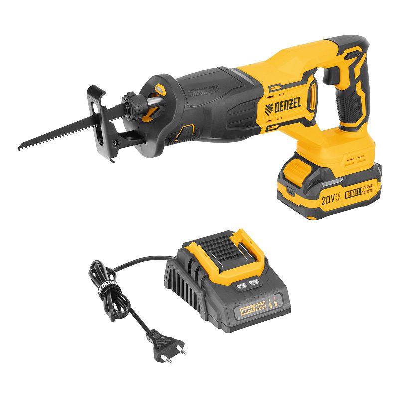 Пила сабельная аккумуляторная бесщет. RS-250, Li-Ion, 20 В Denzel 28802