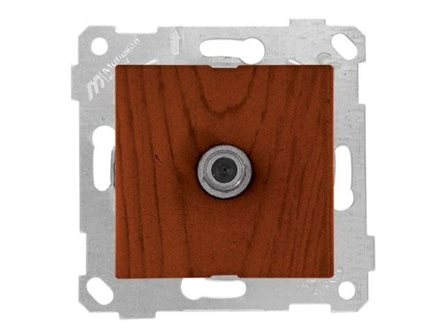 Розетка телевиз. 1-ая, скрытая, без рамки, с/з, 11dB, переходная, вишня, RITA, Mutlusan 2200 170 0156