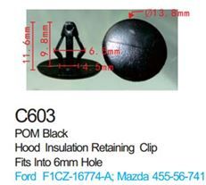 Клипса для крепления внутренней обшивки а/м Мазда/ Мерседес/ Митсубиси пластиковая, 100 шт Forsage C0603(Mazda/Mersedes/Mitsubishi)