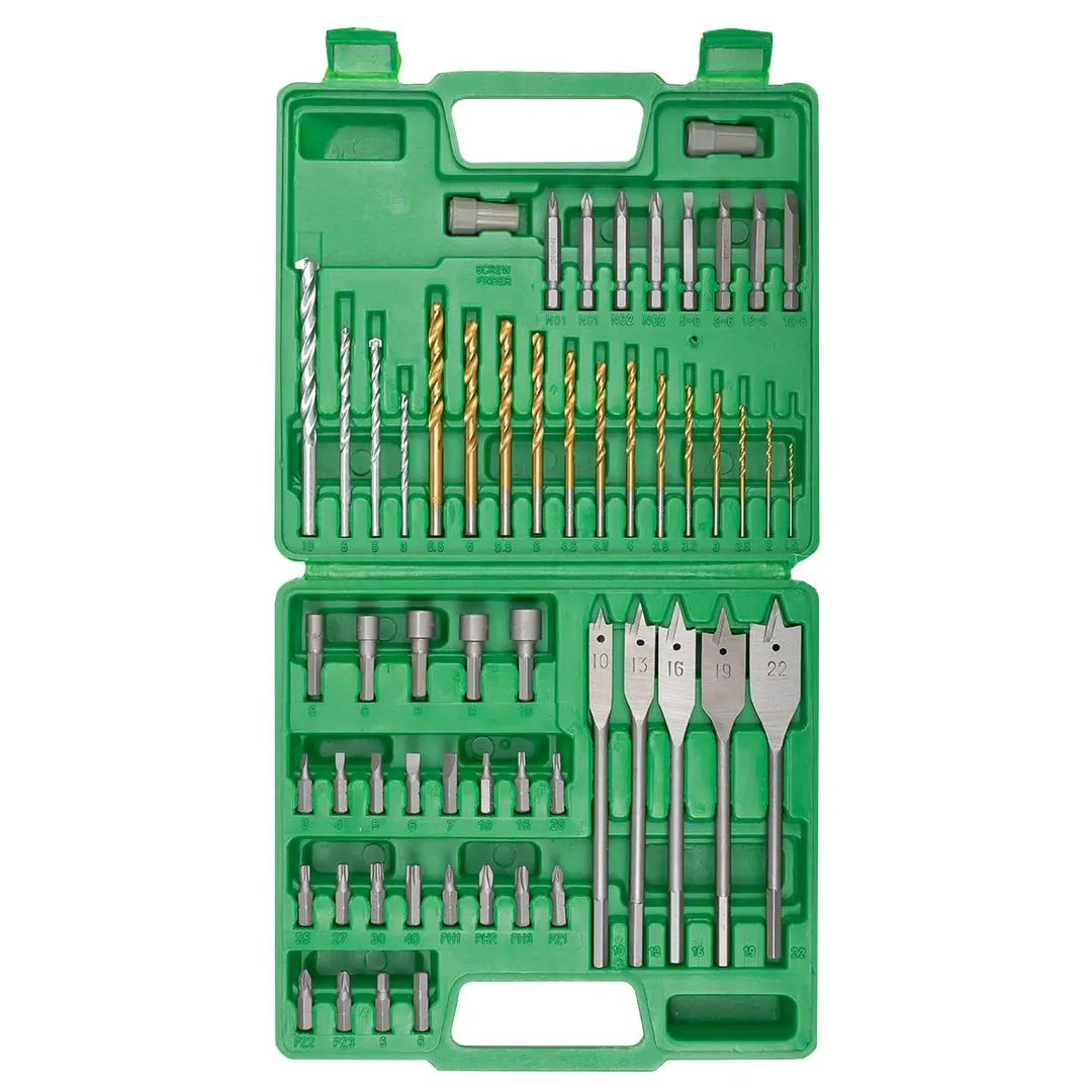 Набор бит и сверл по металлу, дереву, камню 57 пр RockForce RF-924U57