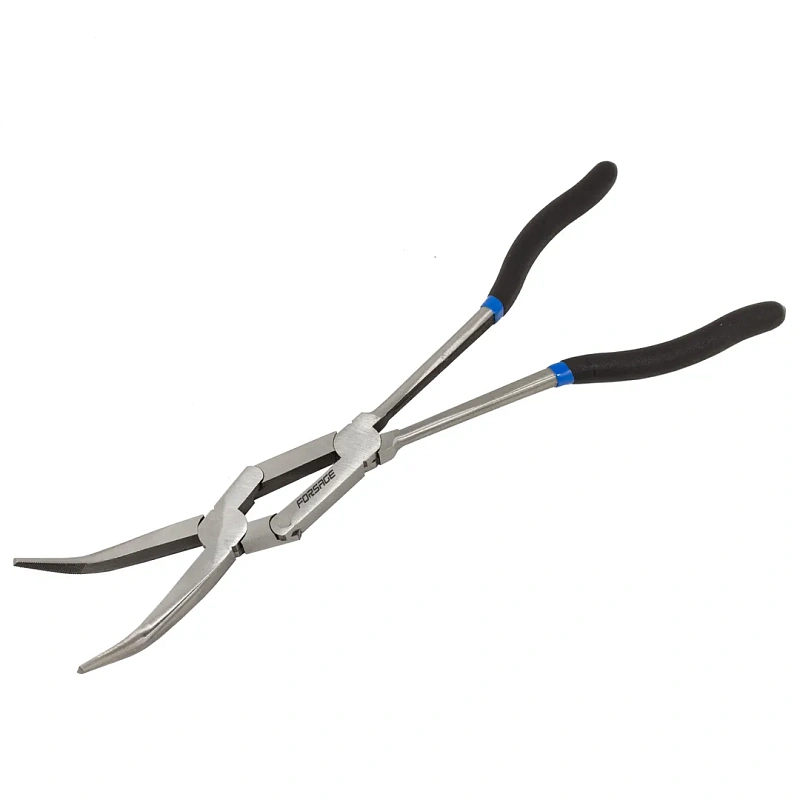 Длинногубцы изогнутые на 45° 325 мм, удл. рукоятки и двойной шарн. мех-м Forsage F-5047PX2