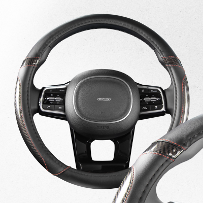 Оплетка экокожа M Carbon- Черная SKYWAY S01102433