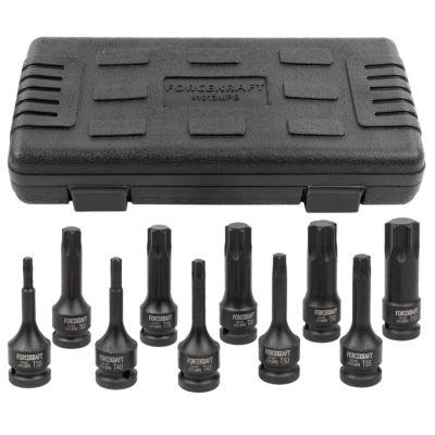 Набор головок-бит TORX ударных T30-T100 1/2'' 10 пр ForceKraft FK-41013MPB