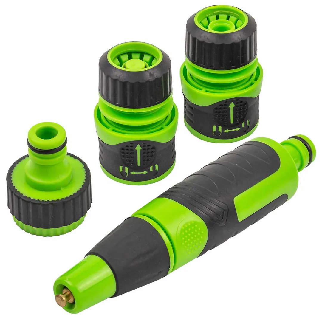 Пистолет-распылитель пластиковый с регулировкой подачи воды и диаметра распыления+1штуцер и 2 б/с, 4 пр., L-170 мм WMC TOOLS WMC-TG7206002