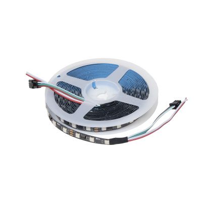 Лента светодиодная RGB SPI, "Бегущий огонь", 10W/m, 12V, 10мм, 5050, 60 д/м, IP20, цветная 5м, AKS 115348