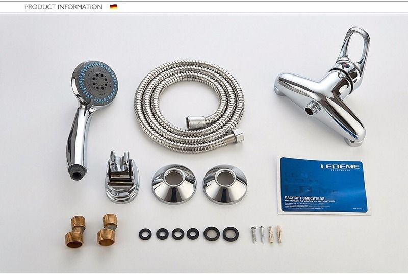 Смеситель для душа, латунь, хром Ledeme L2004