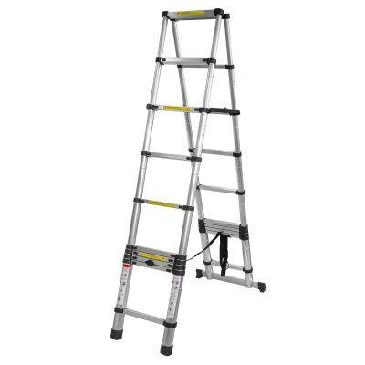 Стремянка телескопическая алюм. бытовая 2.9 м, 10+10 ступ. Forsage F-UP290-2