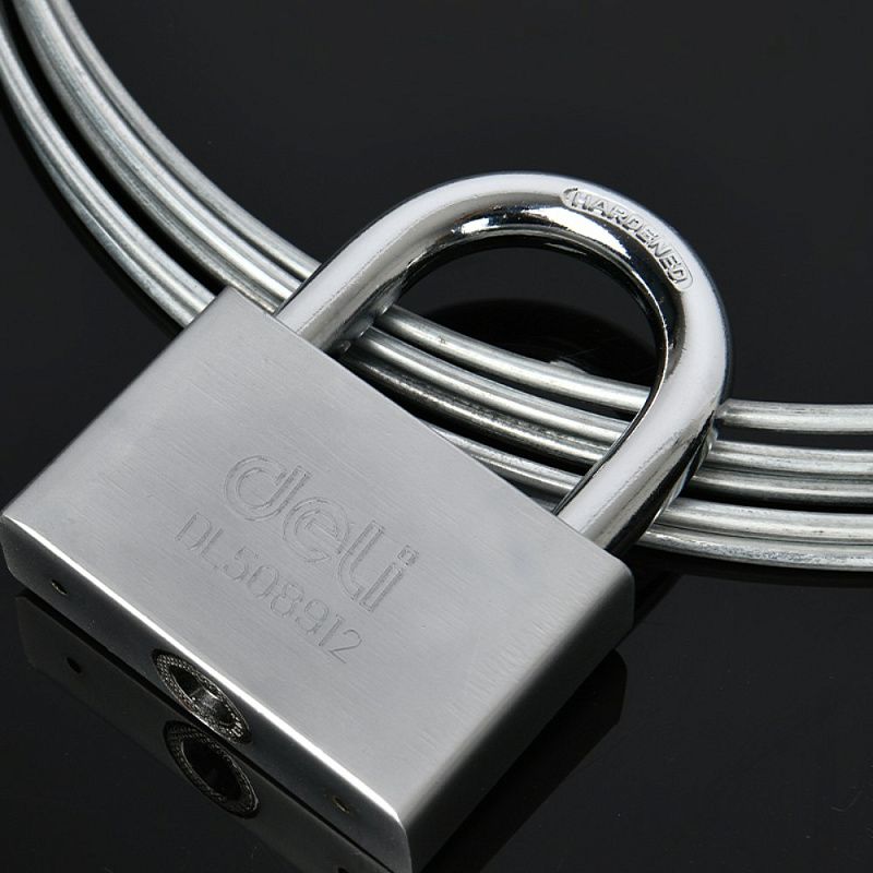 Замок навесной Deli YS EDL508912, 70 мм, автомат, 4 ключа
