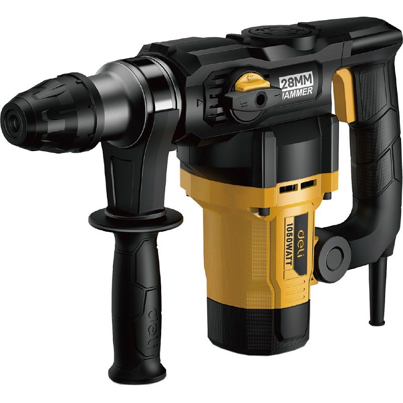 Перфоратор Deli YS EDL-DC28-E1, 1050 Вт, 4.8 Дж, кейс, желтый, черный