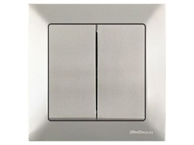 Выключатель 2-клав. (скрытый, винт. зажим) титан, DARIA, (10 A, 250 V, IP 20) Mutlusan 21204020283