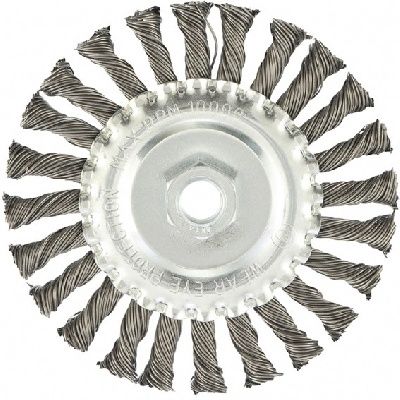 Щетка для УШМ 125 мм, М14, плоская, крученая проволока 0,8 мм Matrix 74644