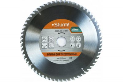 Диск пильный 255×32×2,7 мм, 60 зубов, по дереву, Sturm! 9020-255-32-60T