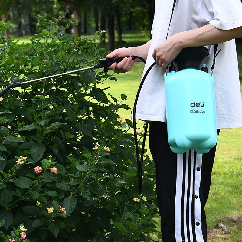 Опрыскиватель Deli GS EDL581105A, помповый, 5 л, голубой, черный
