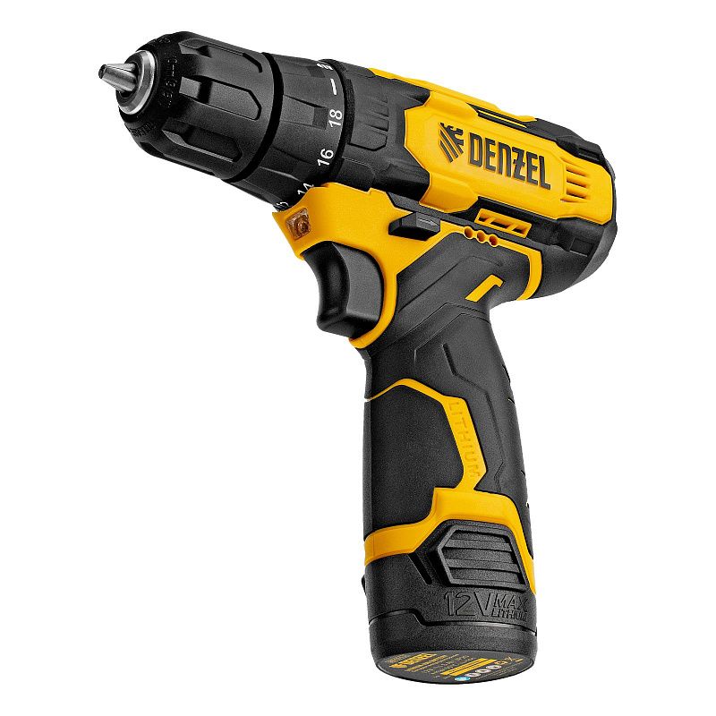 Дрель-шуруповерт аккумуляторная CDQ-12, Li-Ion, 12 В Denzel 26106