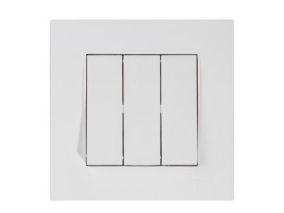 Выключатель 3-клав., скрытый винт. зажим, белый RITA Mutlusan 2220 409 0201