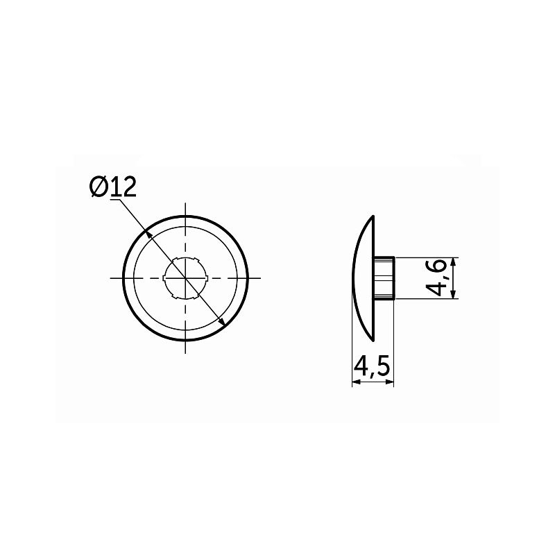 Заглушка пластик к конфирматам чёрный, 01, упак.-40шт., PL 39256