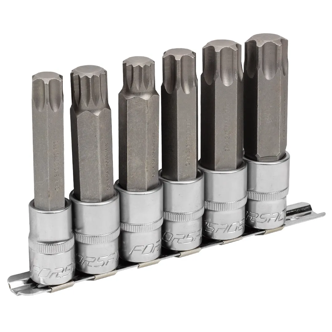 Набор головок-бит Spline, Torx 1/2'' 6 пр. Forsage F-40918L