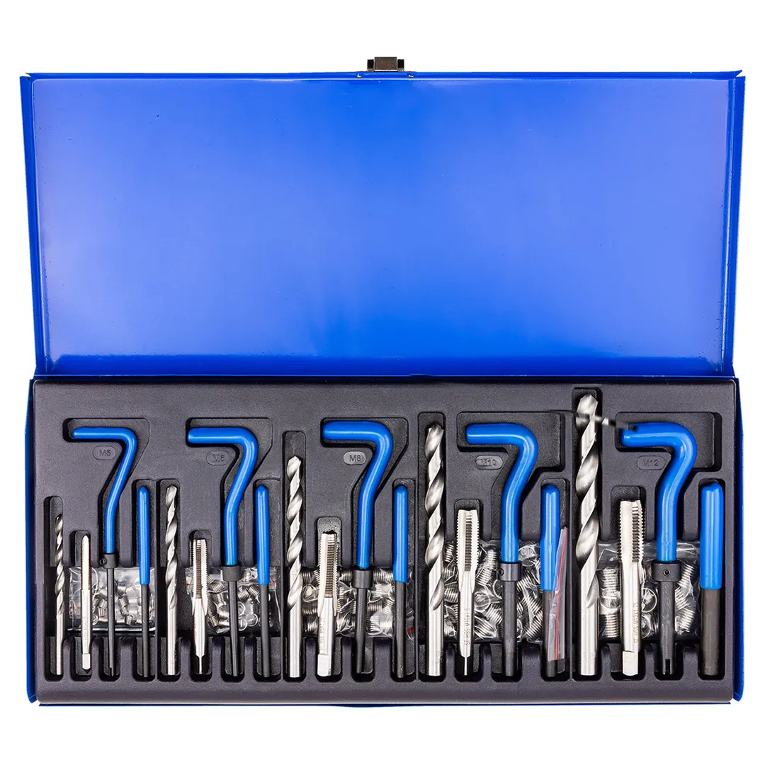 Набор приспособлений и футорок для восстановления резьбы М5х0.8, М6х1, М8х1.25, М10х1.5, М12х1.75 131 пр Forsage F-9130U1