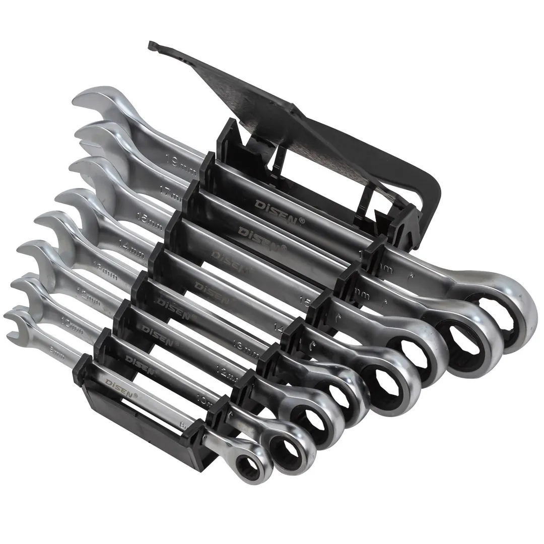 Набор ключей трещоточных 8-19 мм, 8 пр. DISEN DSD1516