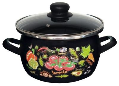 Кастрюля 3,0л (сфера) "Черри" Сантэкс 1-2430112(Черн)(ЧЕРР)