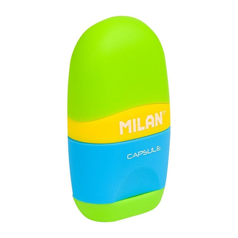 Ластик-точилка Milan "Capsule Mix", 1 отверстие, с контейнером