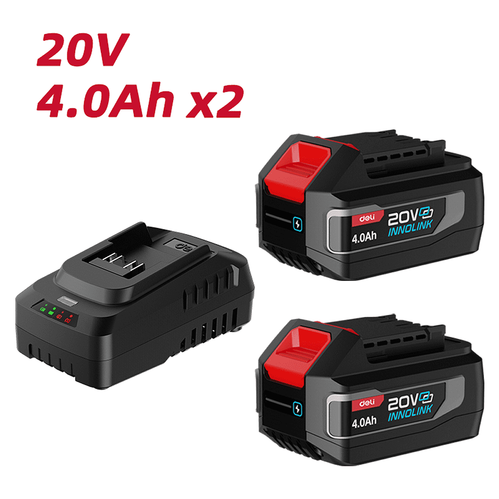 Комплект аккумуляторных батарей и зарядного устройства Deli RS EDE-CM20A4E, 2 АКБ, 4 Ач, З/У 2А