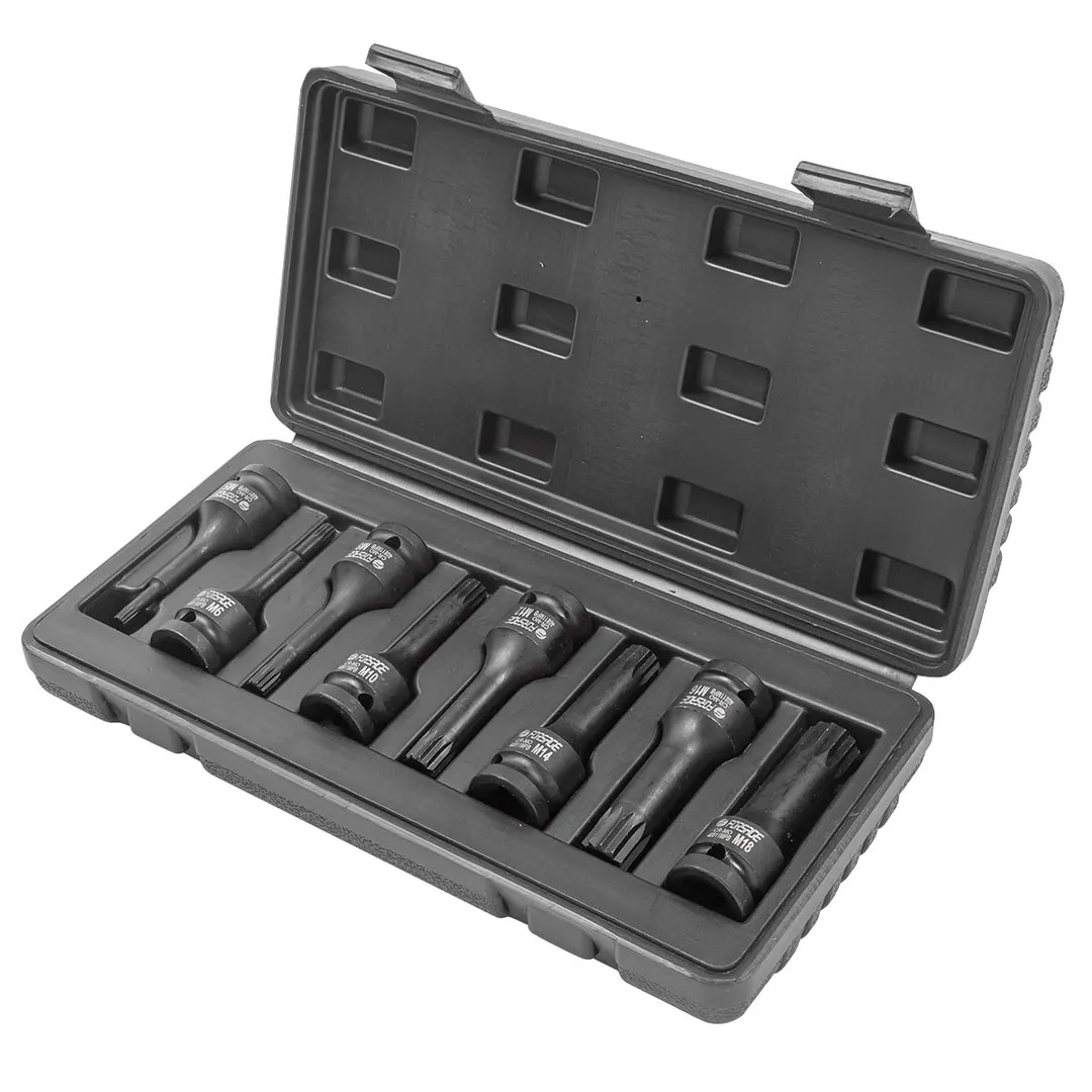 Набор головок-бит SPLINE ударных M5-M18 1/2'' 8 пр Forsage F-40811MPB