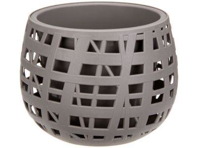 Кашпо ХАОС D175 мм со вставкой, французский серый IDEA М3141