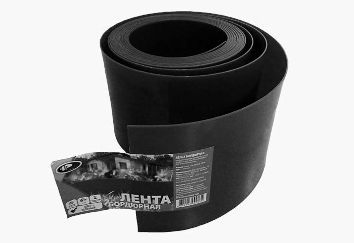 Лента бордюрная 25 см, черная, рулон 10 м ПластЛайн 4812203000123