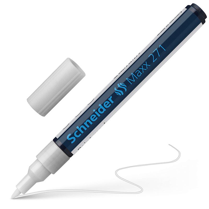Маркер перманентный на нитрокраске "Schneider Maxx 271", белый