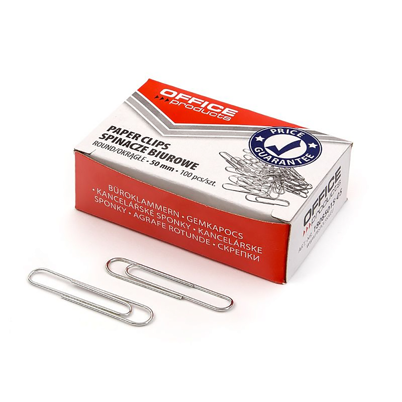 Скрепки "OF", 50 мм, 100 шт., серебристый
