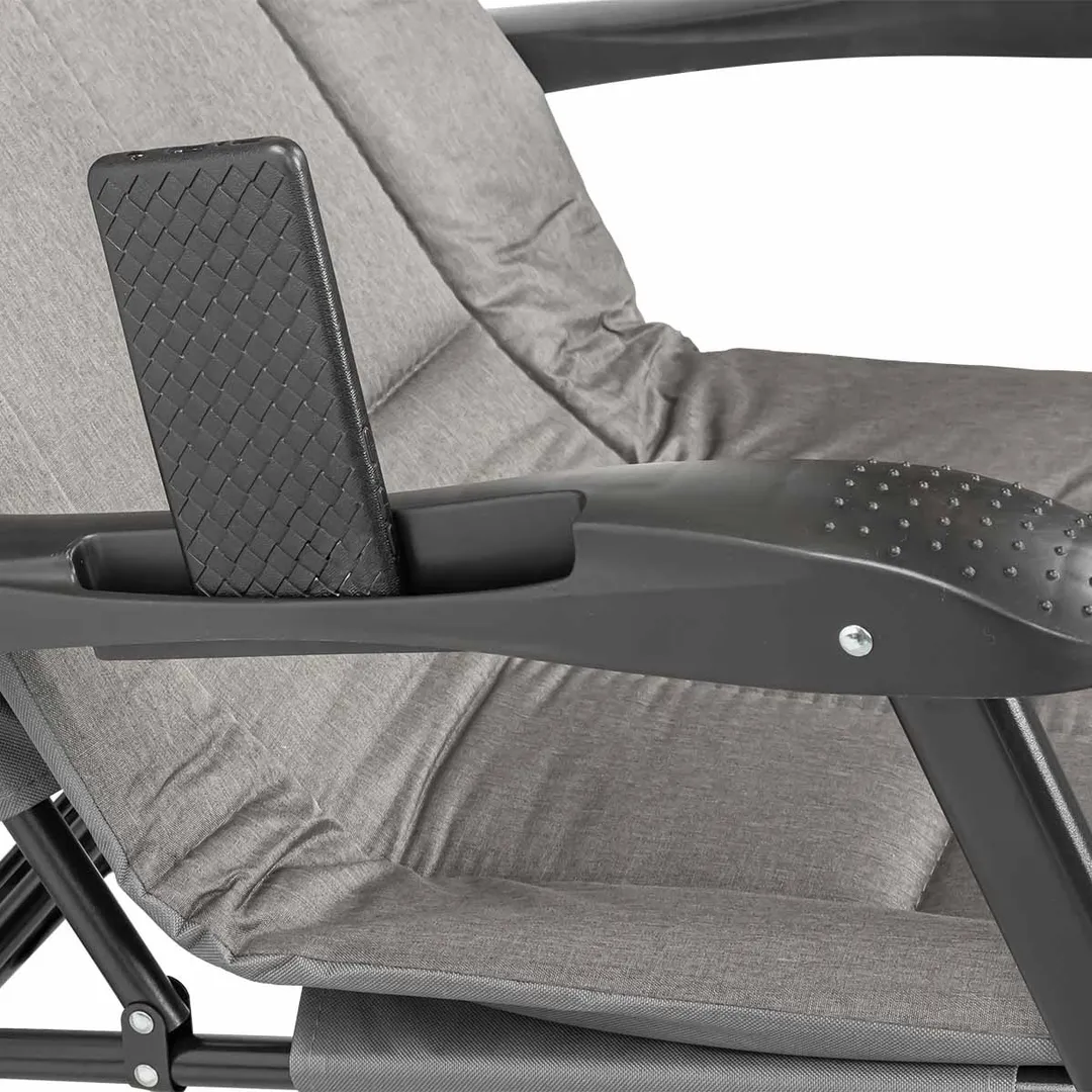 Шезлонг складной, темно-серый, 1780х670х300 мм, макс. нагрузка 200 кг Forsage F-FG-HY-8000DGR