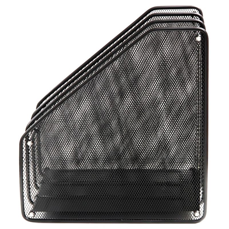 Модуль вертикальный "Deli 9197" с передней стенкой, 3 отделения, черный