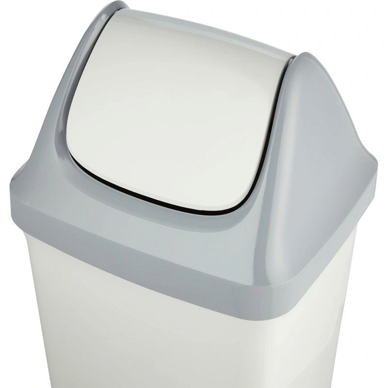 Урна для мусора 50л "Luscan Swing", пластик, с крышкой, серый