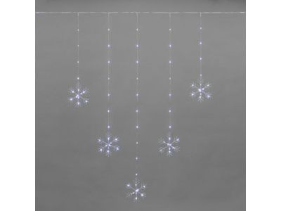 Гирлянда "Занавес из росы" с фигурами Снежинок 1,5х1,15м 156 LED белый IP20 USB, с пультом управления Neon-Night 315-845