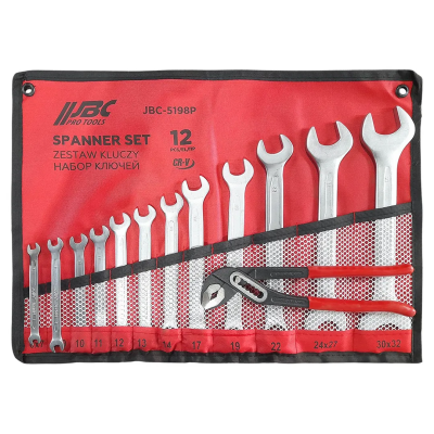 Набор рожковых и комбинированных ключей 6-32 мм, пассатижи переставные 12 пр JBC JBC-5198P+1