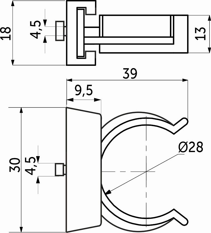 Крепление опоры кухонной пласт., клипса под пластиковый цоколь, черный РБ BY 89158