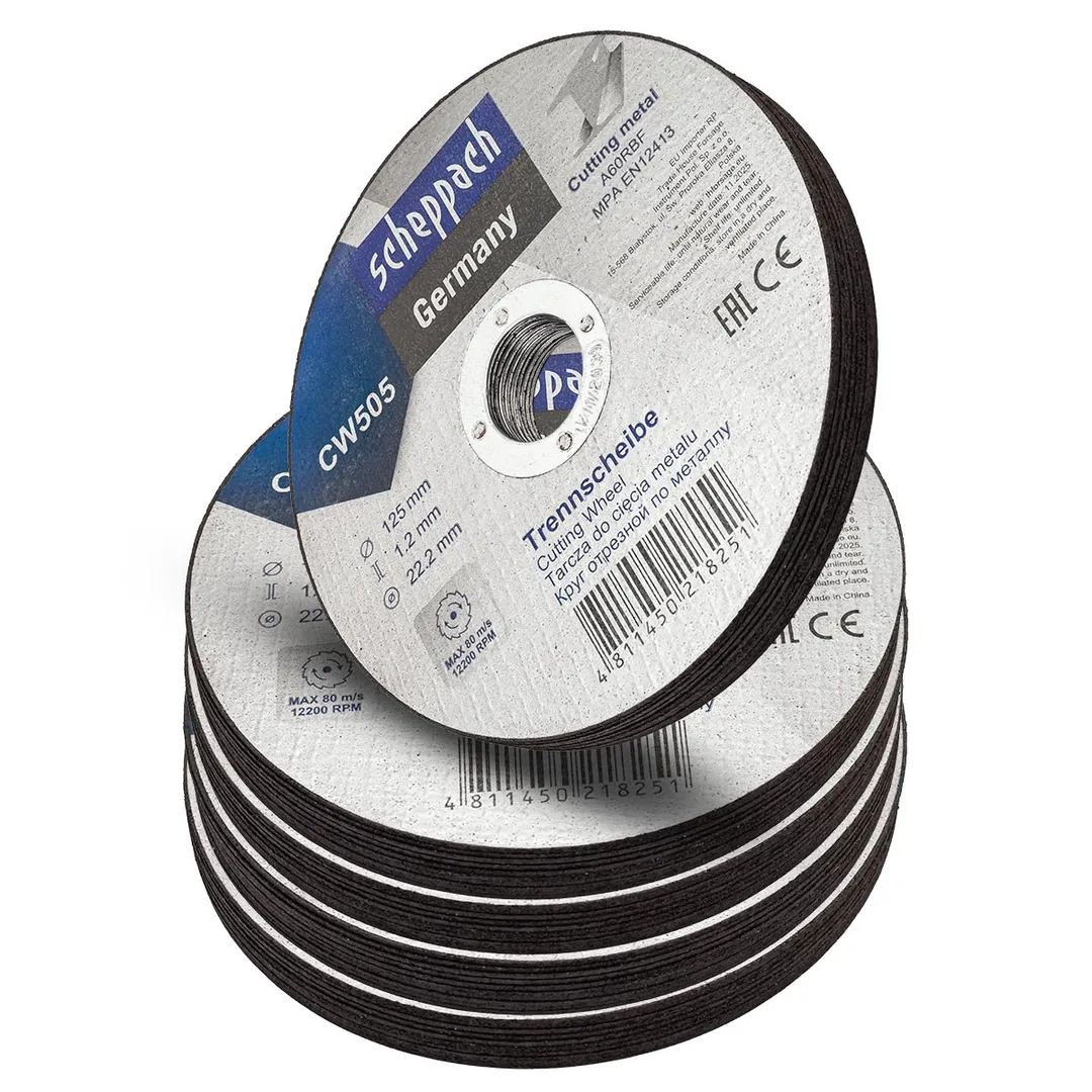 Круг отрезной по металлу 125х1,2х22,2 мм, 50 шт Scheppach Sch-CW505[50шт к-т]