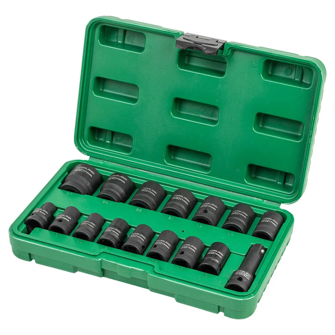 Набор головок ударных 8-27 мм 1/2'' 6-гр 16 пр Forsland Forsland-4179-5MPB