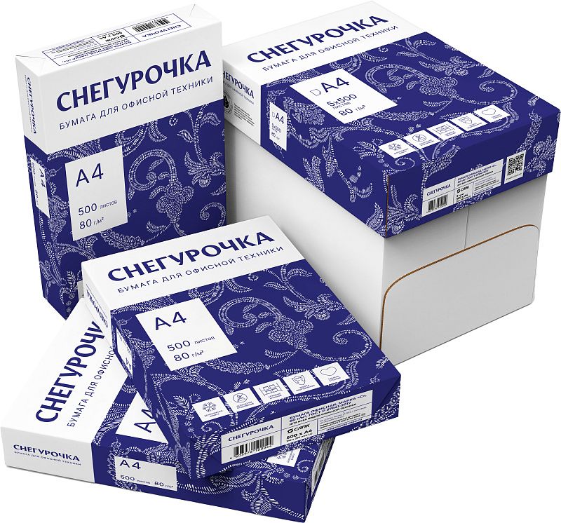 Бумага "Снегурочка", А4, 500 листов, 80 г/м2